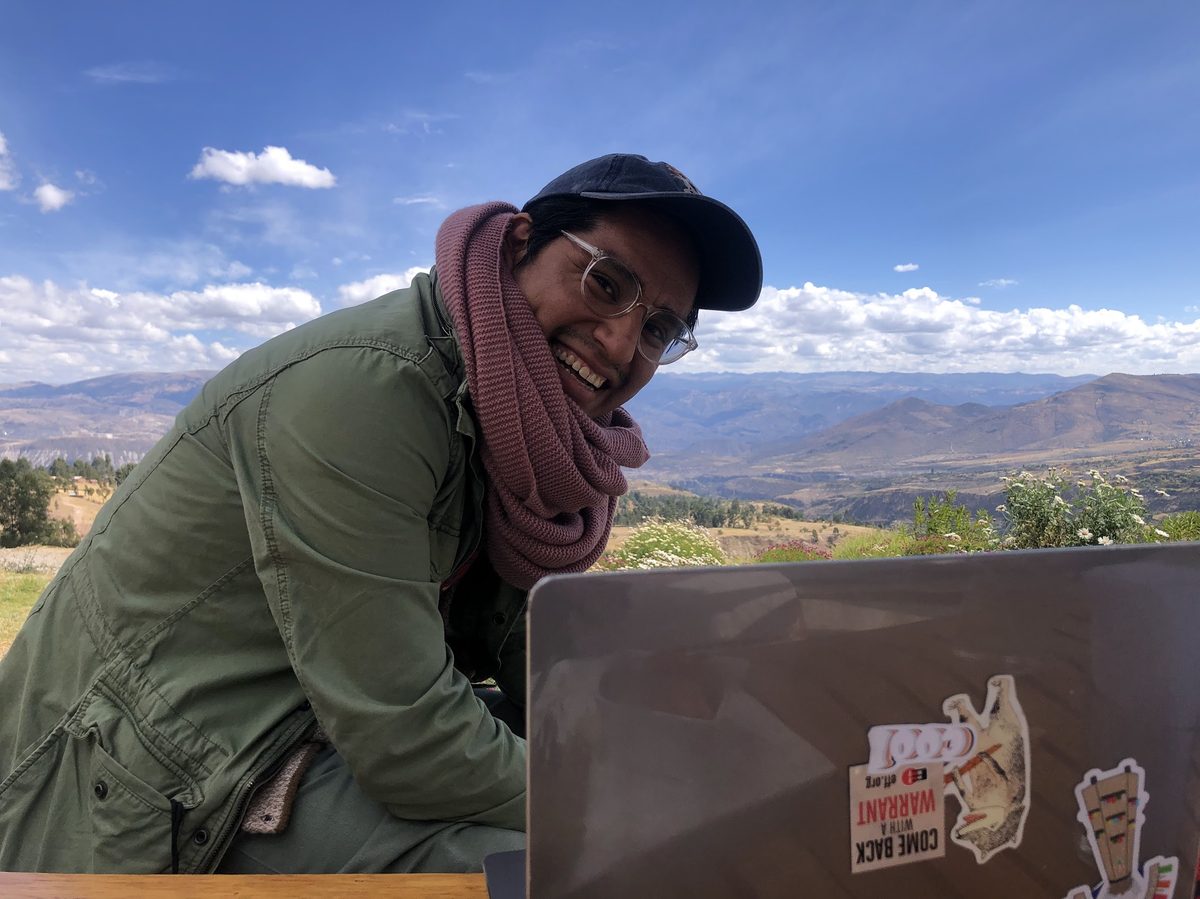 Nicolas Vargas Ugalde working in the field, Ayacucho Peru
